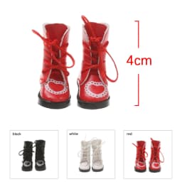 1Pair Mini PU Leather Boots Heart Bandage Shoes for 1/6 Doll Toy Accessories Handmade ob24 Doll Shoes Child Toys Birthday Gifts