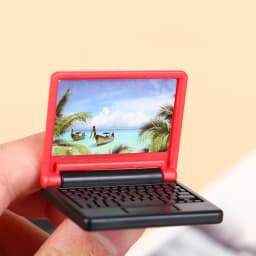 2pcs Creative Dollhouse Miniature Modern Computer Furniture For Children Toy Furniture For Dolls Laptop Computer