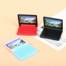 2pcs Creative Dollhouse Miniature Modern Computer Furniture For Children Toy Furniture For Dolls Laptop Computer