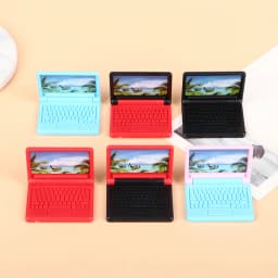 2pcs Creative Dollhouse Miniature Modern Computer Furniture For Children Toy Furniture For Dolls Laptop Computer