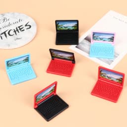 2pcs Creative Dollhouse Miniature Modern Computer Furniture For Children Toy Furniture For Dolls Laptop Computer