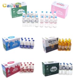 8Pcs Mini Resin Water Bottles 1/12 Dollhouse Miniatures Drinks Bottle Doll Kitchen Living Room Accessories