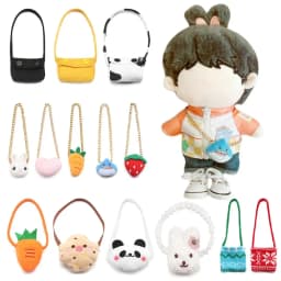 20CM Animal Panda Carrot Miniature Crossbody Messenger Bag Doll Bags Cartoon Dolls Accessories Changing Dressing Game Toys