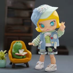 Cartoon Pattern Suit OB11 Doll Clothes Set Long Sleeved T-shirt Cowboy Vest Short Pants Cap For Penny Molly GSC 1/12 BJD UF Doll