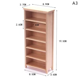 1Pcs Dollhouse Miniature furniture Bookcase Display Shelf Modern Style Wood Bookcase Doll House Toys