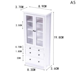 1Pcs Dollhouse Miniature furniture Bookcase Display Shelf Modern Style Wood Bookcase Doll House Toys