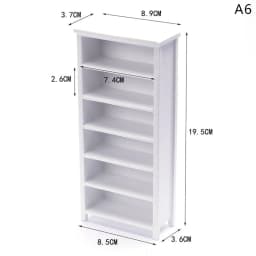 1Pcs Dollhouse Miniature furniture Bookcase Display Shelf Modern Style Wood Bookcase Doll House Toys