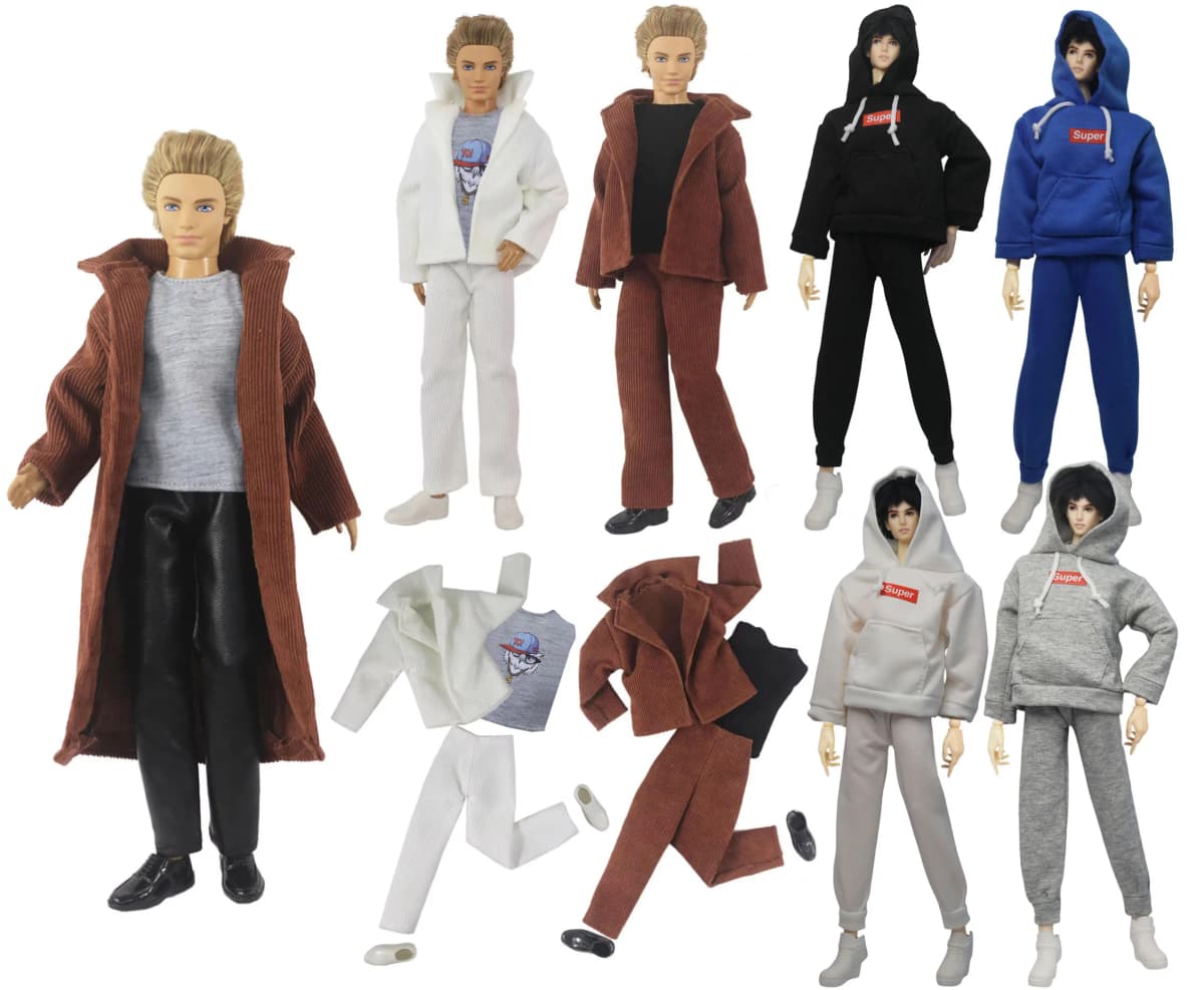 1 Set Doll Clothes Corduroy Outfit for 12 inch Ken Doll Many Style for Choice