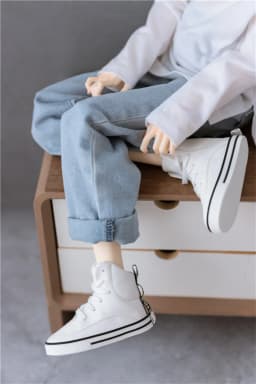1/4 1/3 BJD SD Doll Round-toe Mini Casual Board Shoes Daily Spot Inventory White Black Yellow Boy's Sneakers Doll Accessories