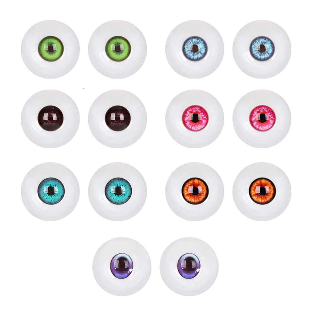 1Pair Glass Eyes Safety Animal Eyeball For BJD Multicolor Doll Making Crafts DIY Toy Accessories 24/26/28/30/32mm