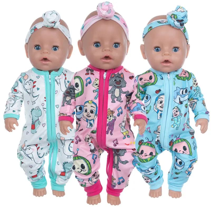 2023 New Pajamas Fit For 17Inches Baby Doll 43cm Born Babies Doll Clothes