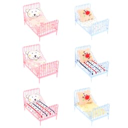 1/12 Dollhouse Metal/Wooden Mini Single/Double Bed Bedroom Furniture Toy Living Room Furniture Model Handmade Toy