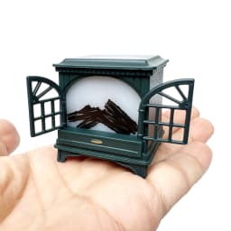 Dollhouse Miniature Fireplace Glowing Stove Simulation Furniture Model Ornaments DIY Dolls House Decor Accessories Kids Toys 1Pc