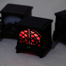 Dollhouse Miniature Fireplace Glowing Stove Simulation Furniture Model Ornaments DIY Dolls House Decor Accessories Kids Toys 1Pc