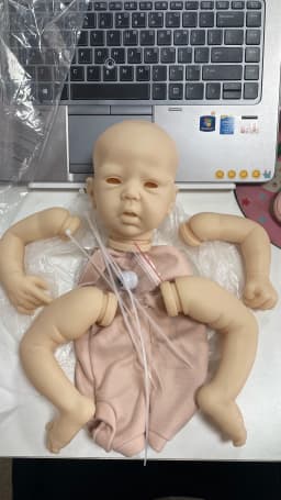 18Inch Reborn Mindy Awake Kit Open Eyes Reborn Baby Doll Kit Unpainted Reborn Kit Blank Parts Lifelike Kit Drop Shipping
