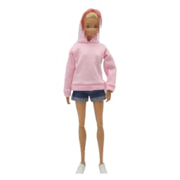 New 30cm 1/6 Doll Jeans Shorts Long Sleeves Simple and Loose Hoodie Set Daily Wear Clothes for Barbies Doll Accessories