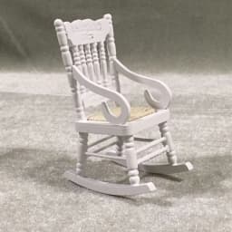 1/12 Dollhouse Miniature Rocking Chair Wooden Stool Armchair Modle Toys Furniture Pretend Play Doll House Decor Accessories
