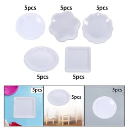 5Pcs 1:12 Dollhouse Miniature Dish Tray Model Photoprops Scenery Supplies Mini Plate Dishes Dessert Dish Mini Food Plates
