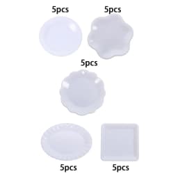5Pcs 1:12 Dollhouse Miniature Dish Tray Model Photoprops Scenery Supplies Mini Plate Dishes Dessert Dish Mini Food Plates