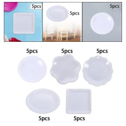 5Pcs 1:12 Dollhouse Miniature Dish Tray Model Photoprops Scenery Supplies Mini Plate Dishes Dessert Dish Mini Food Plates