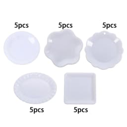 5Pcs 1:12 Dollhouse Miniature Dish Tray Model Photoprops Scenery Supplies Mini Plate Dishes Dessert Dish Mini Food Plates