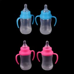 2pcs/set Magic Mike Bottle Baby Doll Feeding Bottle Feeder Nipple For Doll Toy Milk Bottle Dollhouse Accessories Color Randomly
