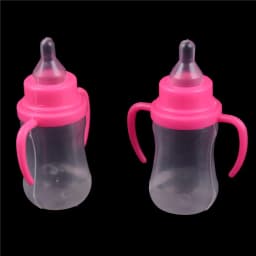 2pcs/set Magic Mike Bottle Baby Doll Feeding Bottle Feeder Nipple For Doll Toy Milk Bottle Dollhouse Accessories Color Randomly