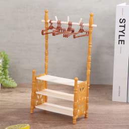 1set 30cm Dolls Hangers Dress Clothes Holder Cute Accessories Doll Clothes Rack Garment Organizer Hangers for Dolls Handbag