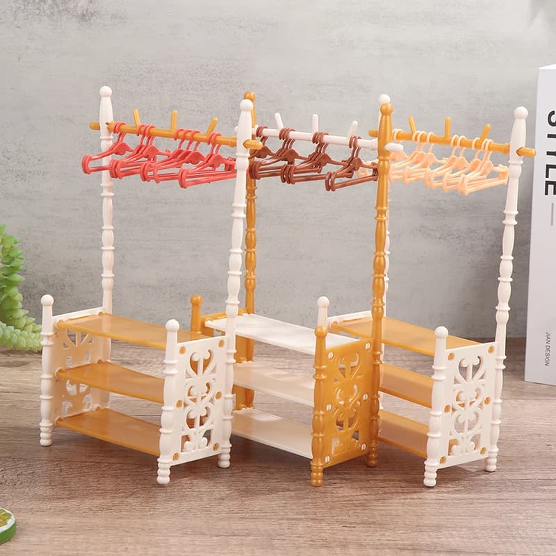 1set 30cm Dolls Hangers Dress Clothes Holder Cute Accessories Doll Clothes Rack Garment Organizer Hangers for Dolls Handbag