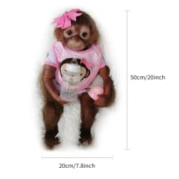 20" Monkey Bebe Reborn Dolls Handmade Cute Reborn Baby Dolls With Soft Touch Toddler Dolls For Kids Birthday Gift Muñecas Reborn