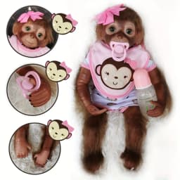 20" Monkey Bebe Reborn Dolls Handmade Cute Reborn Baby Dolls With Soft Touch Toddler Dolls For Kids Birthday Gift Muñecas Reborn