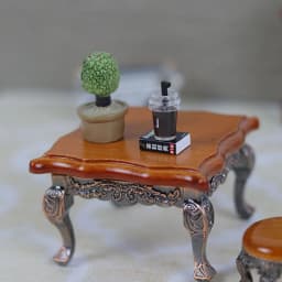 1/12 Wood Miniature Doll House Accessories Simulation Retro Coffee Stool/Table Furniture Model Family Toy Decorations