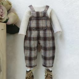 New Vintage Blyth Doll Clothing Casual Plaid Long Sleeve Top Strap Pants Ymy Licca Azones Ob24 Ob27 Doll Accessories