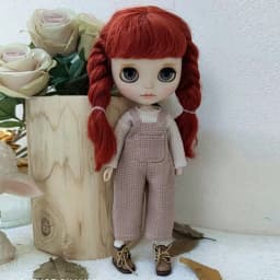 New Vintage Blyth Doll Clothing Casual Plaid Long Sleeve Top Strap Pants Ymy Licca Azones Ob24 Ob27 Doll Accessories