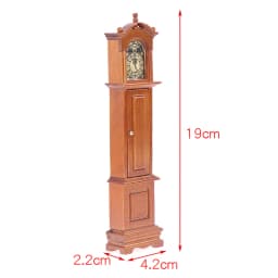 Vintage 1/12 Dollhouse Miniature Grandfather Clock Wooden Mini Model Furniture Toy DIY Doll House Decoration Accessories