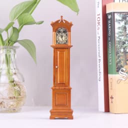 Vintage 1/12 Dollhouse Miniature Grandfather Clock Wooden Mini Model Furniture Toy DIY Doll House Decoration Accessories