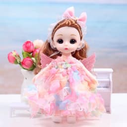17cm BJD Dolls and Clothes Multiple Removable Movable 13 Joints Mini Girl 3D Eyes Dolls Princess Dress Up Girls Birthday Gifts