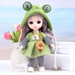 17cm BJD Dolls and Clothes Multiple Removable Movable 13 Joints Mini Girl 3D Eyes Dolls Princess Dress Up Girls Birthday Gifts