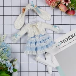 New 28cm Doll's Clothes Suit 1/6 Bjd Skirt with Hat/ Headdress for 12inch Princess Doll Dress Up Accessories