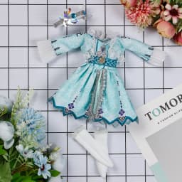 New 28cm Doll's Clothes Suit 1/6 Bjd Skirt with Hat/ Headdress for 12inch Princess Doll Dress Up Accessories