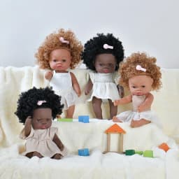 35cm Newborn Reborn African Doll Simulation Soft Vinyl Lifelike Toys Christmas Birthday Toys Dolls for Adults Birthday Gifts
