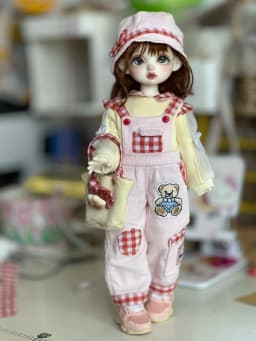 BJD doll clothes for 1/4 1/5 1/6 size cute doll clothes overalls set BJD doll clothes 1/4 1/5 1/6 doll accessories (5 points)