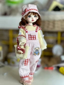 BJD doll clothes for 1/4 1/5 1/6 size cute doll clothes overalls set BJD doll clothes 1/4 1/5 1/6 doll accessories (5 points)