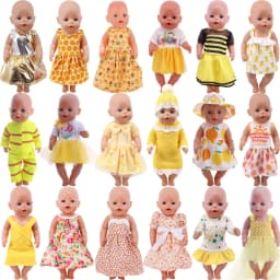 25 Styles Yellow Skirt Doll Clothes For 43 Cm Baby Doll & 18 inch American Doll Girl's Dress,Our Generation Accessories Toys
