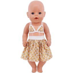 25 Styles Yellow Skirt Doll Clothes For 43 Cm Baby Doll & 18 inch American Doll Girl's Dress,Our Generation Accessories Toys