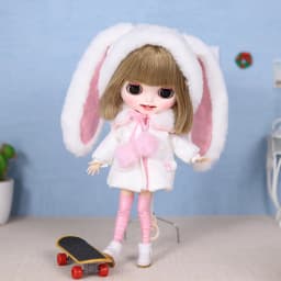 ICY DBS Blyth doll 1/6 bjd clothes cute dress set rabbit hat girl toys SD