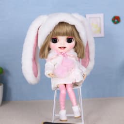 ICY DBS Blyth doll 1/6 bjd clothes cute dress set rabbit hat girl toys SD