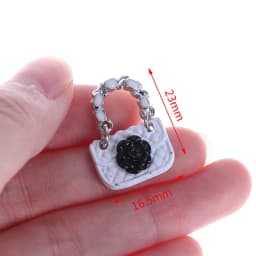 Fashion Leather Miniature Bag For 1/6 1/12 BJD Doll Clothes Accessories Dollhouse Mini Metal Chain Bag Purse Shopping Handbag