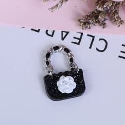 Fashion Leather Miniature Bag For 1/6 1/12 BJD Doll Clothes Accessories Dollhouse Mini Metal Chain Bag Purse Shopping Handbag