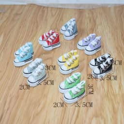 High Quality Kids Pretend Play Toys Cute 3.5CM Doll Shoes Mini Solid Colored Doll Dress Up Accessories 1/8 Bjd Canvas Shoes